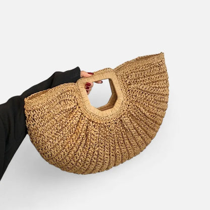 Naïa | Large Half-Moon Straw Bag