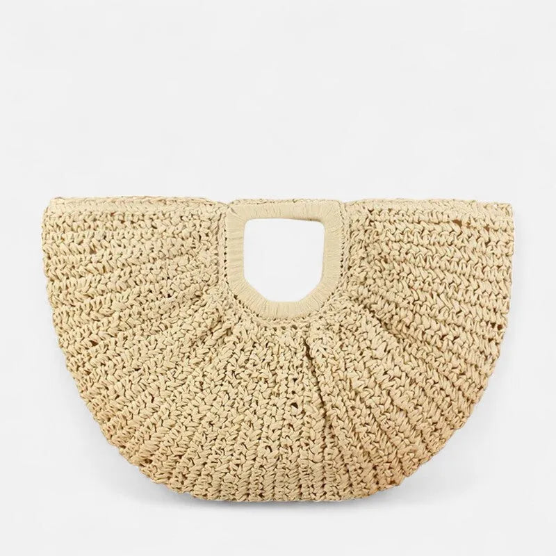 Naïa | Large Half-Moon Straw Bag