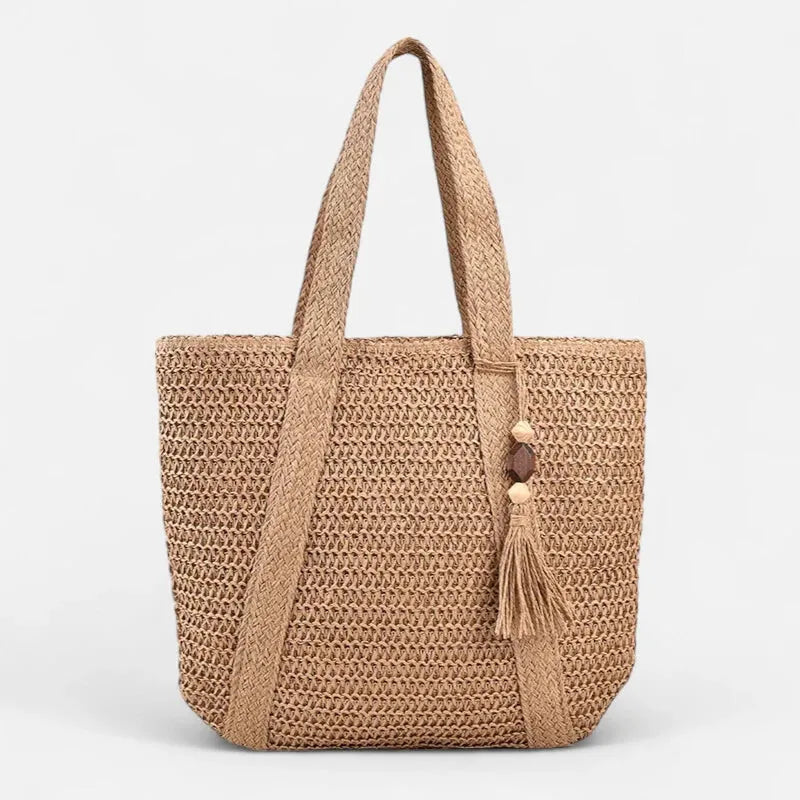 Naïma | Large Straw Tote with Pompom