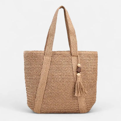 Naïma | Large Straw Tote with Pompom