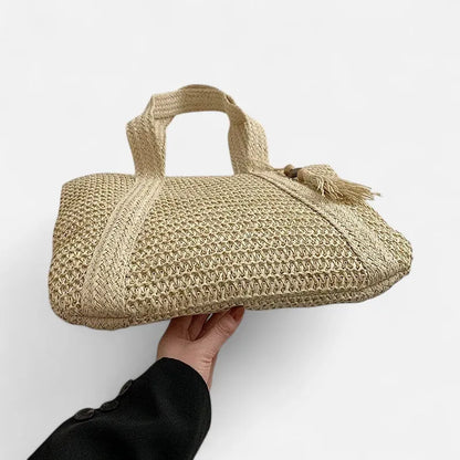 Naïma | Large Straw Tote with Pompom