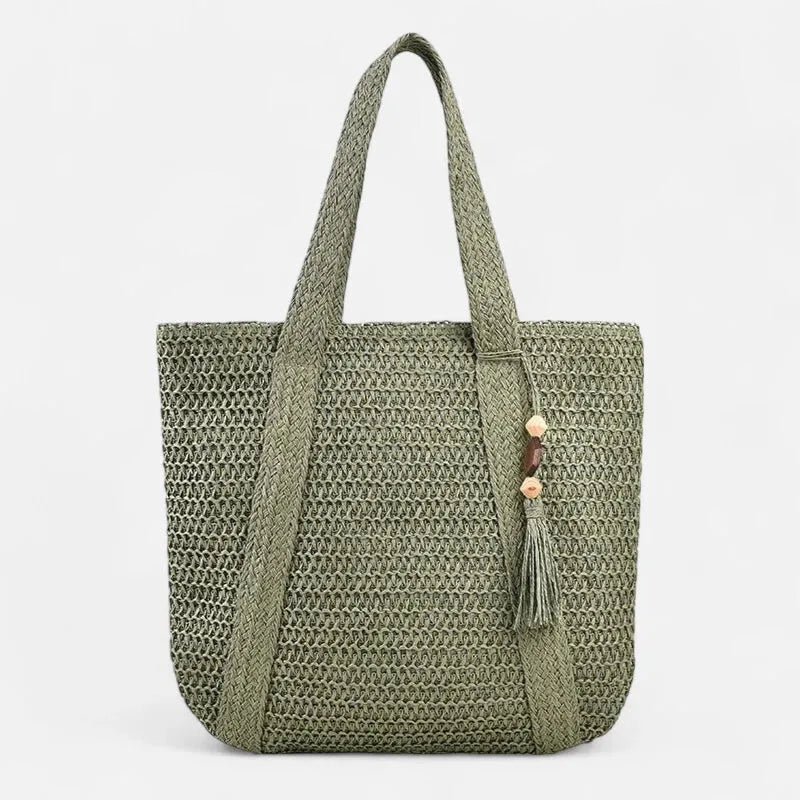Naïma | Large Straw Tote with Pompom