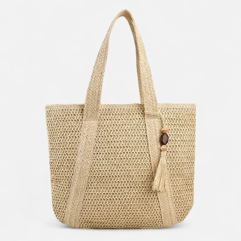 Naïma | Large Straw Tote with Pompom