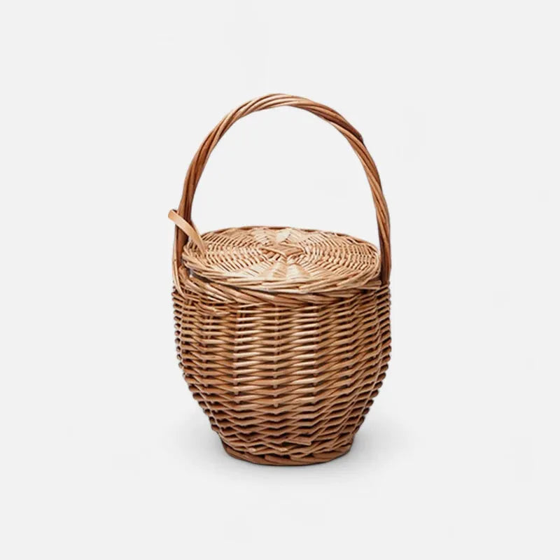 Naïs | Small Woven Straw Bucket Bag