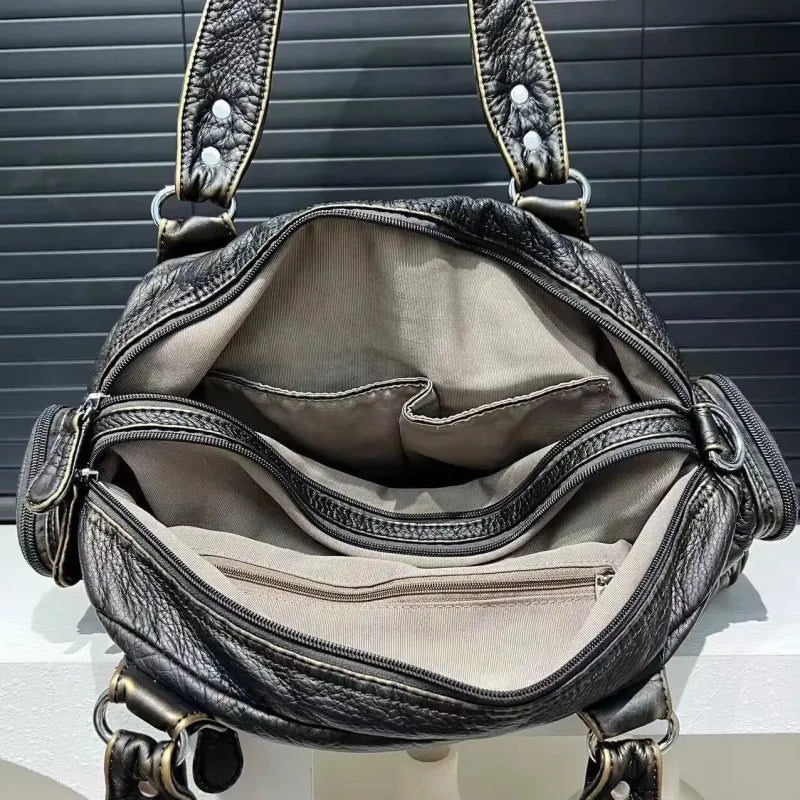 Romy | Retro Multi-Pocket Shoulder Bag