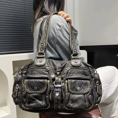Romy | Retro Multi-Pocket Shoulder Bag