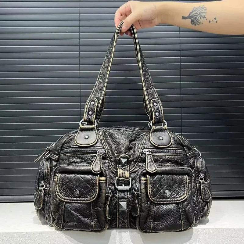 Romy | Retro Multi-Pocket Shoulder Bag