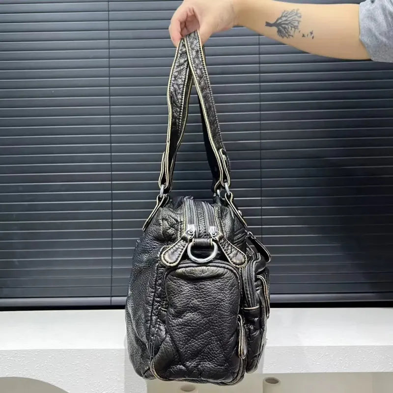 Romy | Retro Multi-Pocket Shoulder Bag
