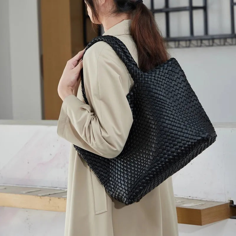Sofia | Woven Tote with Matching Pouch