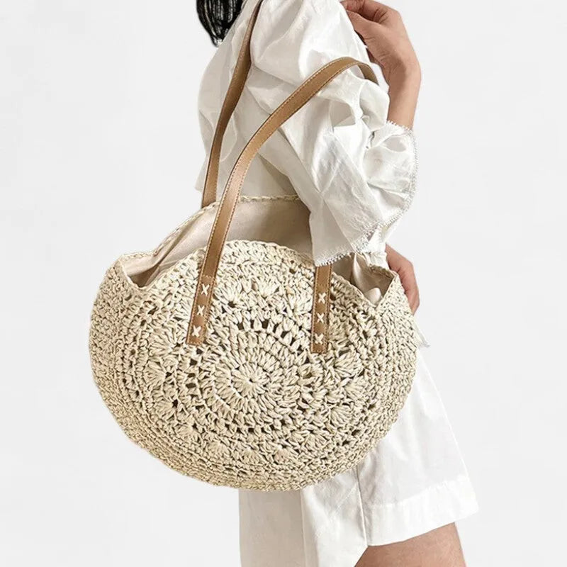 Thaïs | Large Round Straw Bag