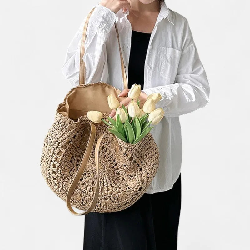 Thaïs | Large Round Straw Bag