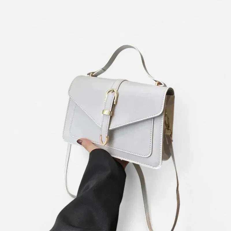 Isaline | Small Flap Shoulder Bag with Gold Details