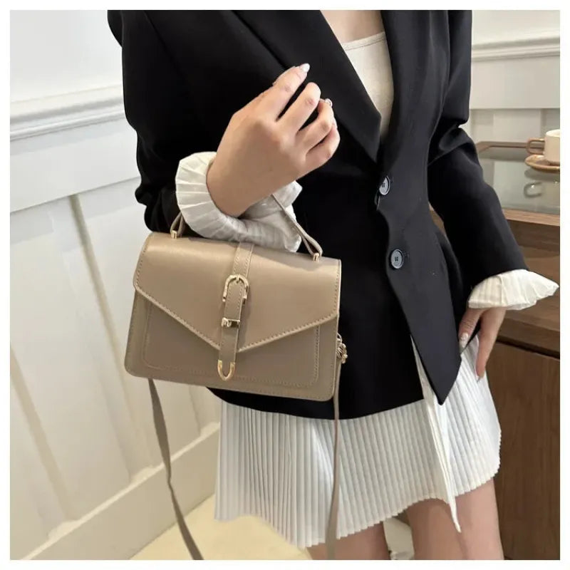 Isaline | Small Flap Shoulder Bag with Gold Details