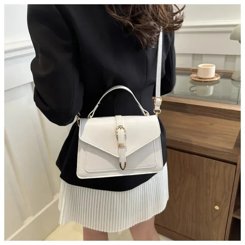 Isaline | Small Flap Shoulder Bag with Gold Details