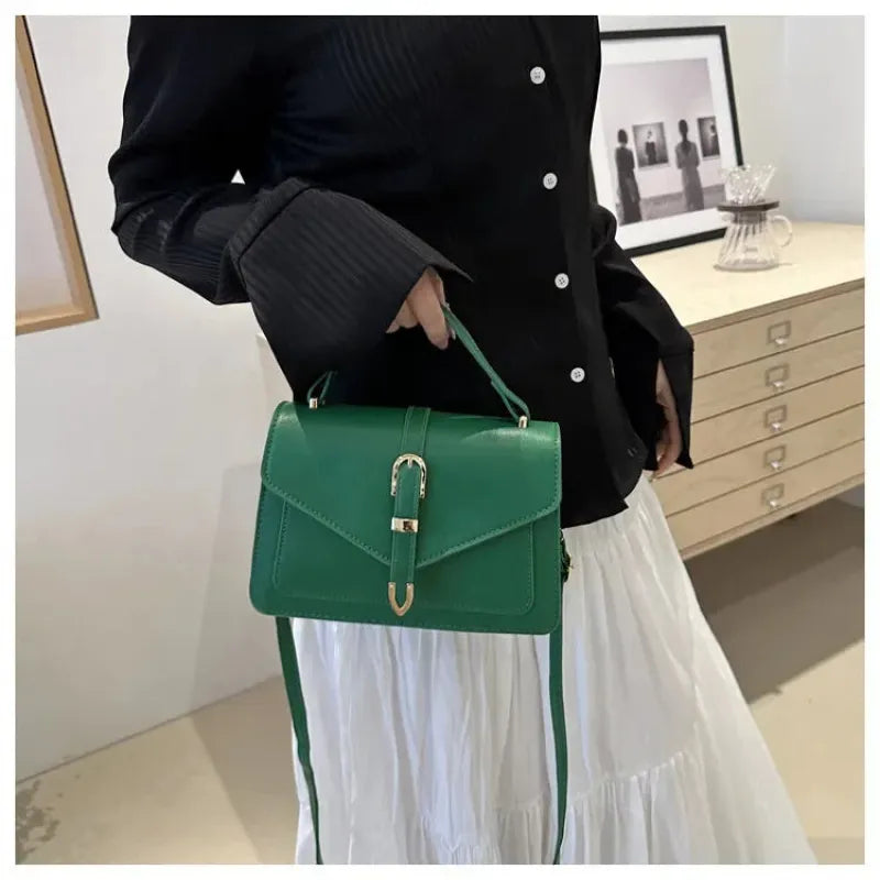 Isaline | Small Flap Shoulder Bag with Gold Details