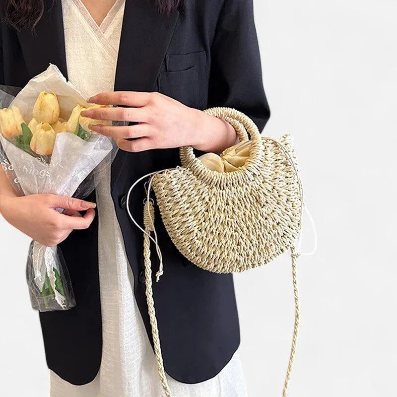 Léna | Small Straw Shoulder Bag