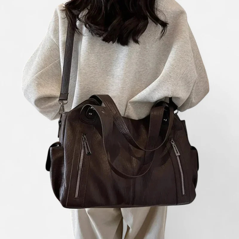 Léonie | Large Retro Multi-Pocket Shoulder Bag
