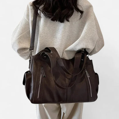 Léonie | Large Retro Multi-Pocket Shoulder Bag