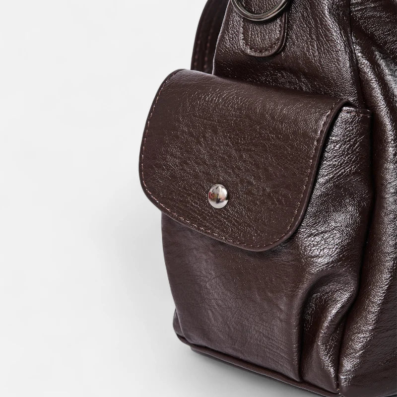 Léonie | Large Retro Multi-Pocket Shoulder Bag