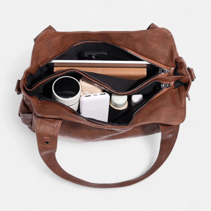 Léonie | Large Retro Multi-Pocket Shoulder Bag