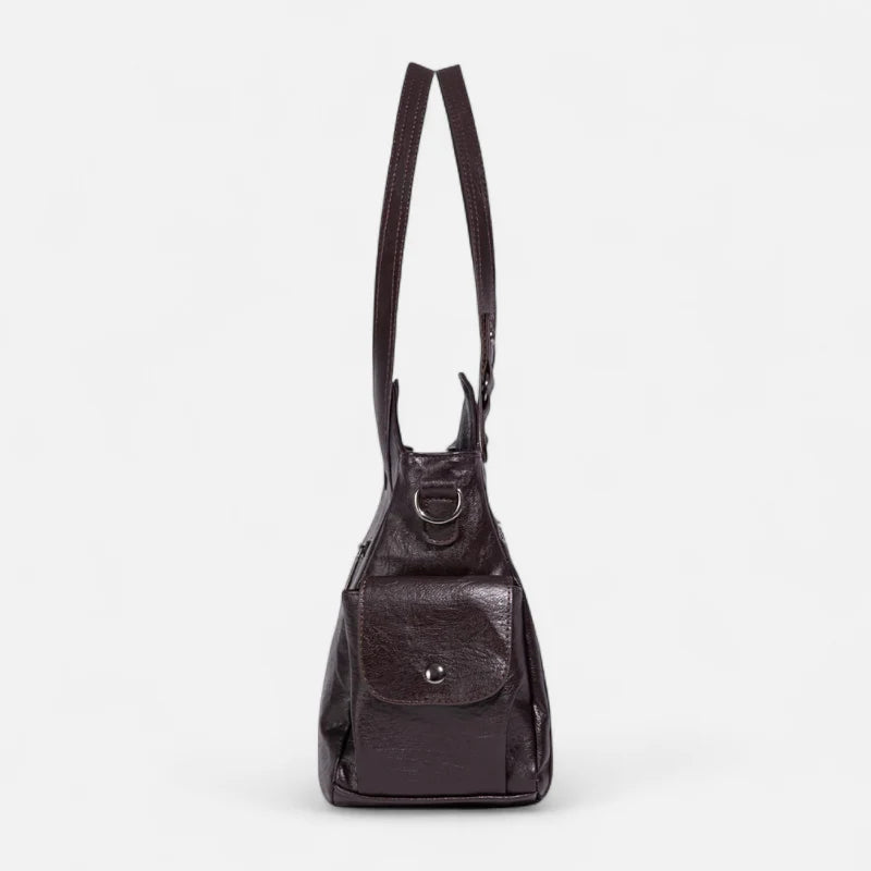 Léonie | Large Retro Multi-Pocket Shoulder Bag