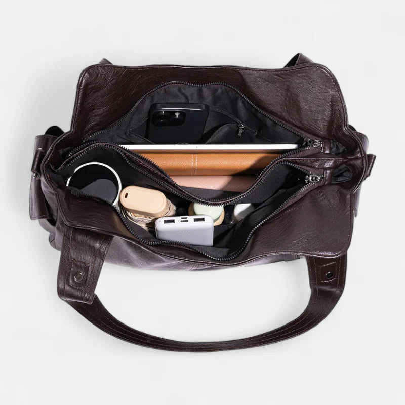 Léonie | Large Retro Multi-Pocket Shoulder Bag