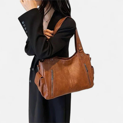 Léonie | Large Retro Multi-Pocket Shoulder Bag