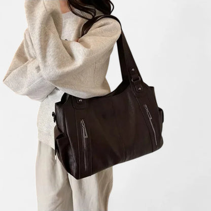 Léonie | Large Retro Multi-Pocket Shoulder Bag