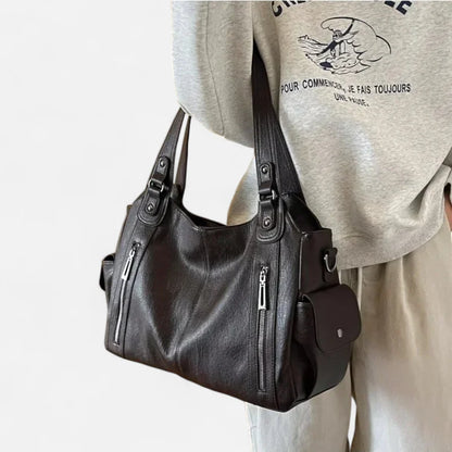 Léonie | Large Retro Multi-Pocket Shoulder Bag