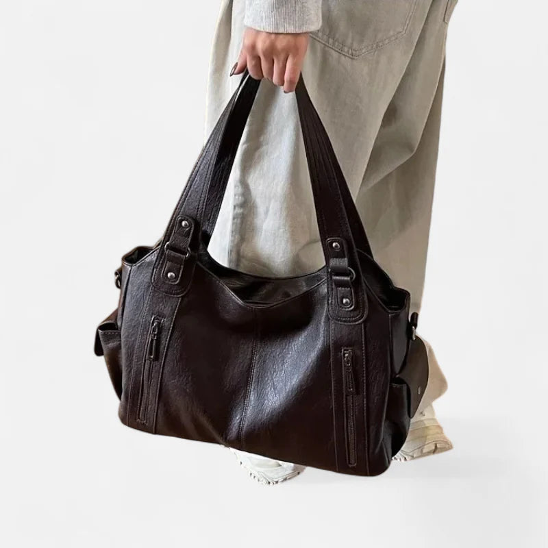 Léonie | Large Retro Multi-Pocket Shoulder Bag